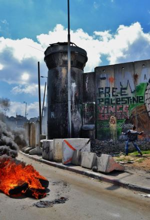 Ausschreitungen am Checkpoint in Qalandiya, Foto: Yannick von Lautz