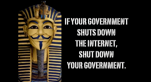 Screenshot von Anonymous-Nachricht gegen Mubarak, Bild: Fabian Schmidmeier