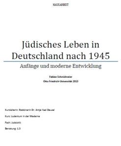 Cover Hausarbeit Jüdische Moderne